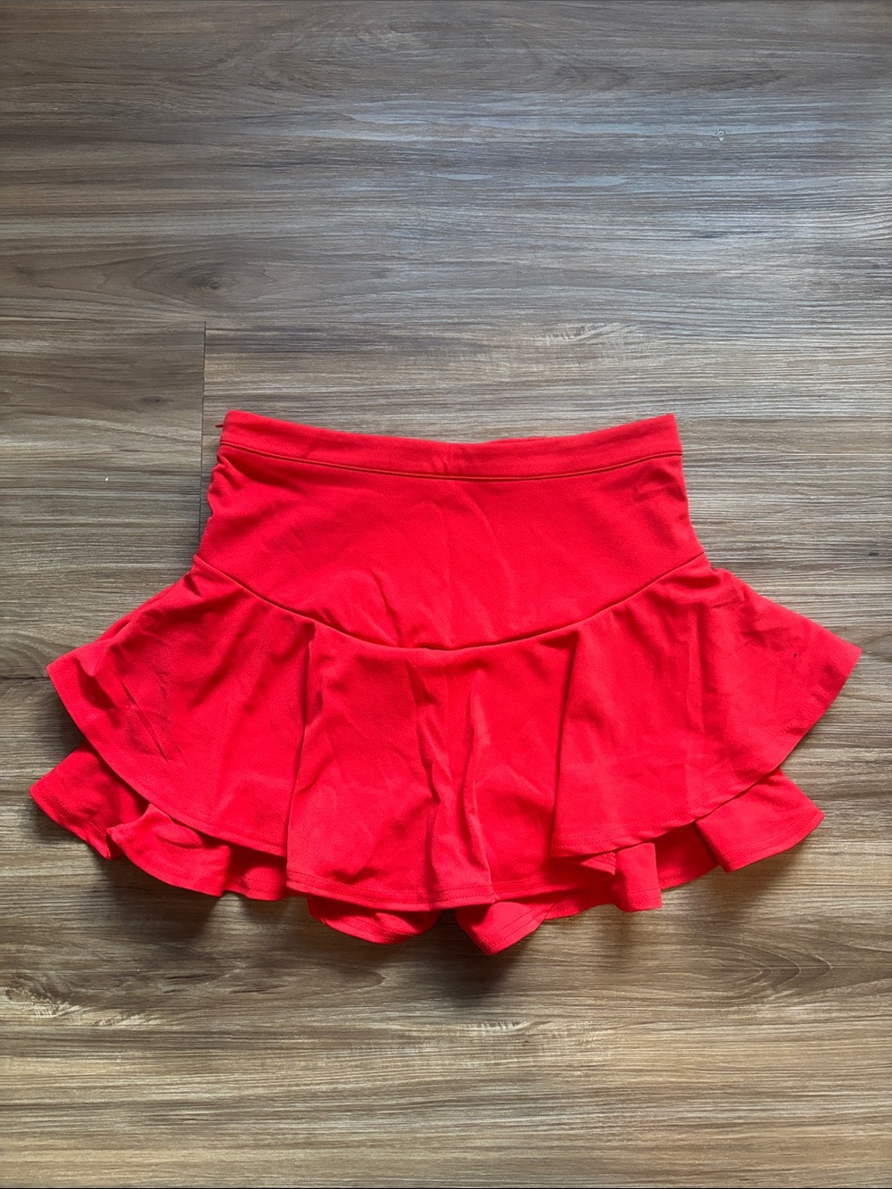 Red Ruffled Tiered Women's Skort